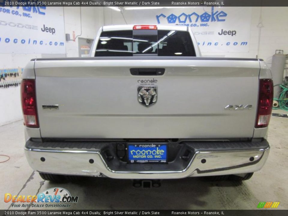 2010 Dodge Ram 3500 Laramie Mega Cab 4x4 Dually Bright Silver Metallic / Dark Slate Photo #13
