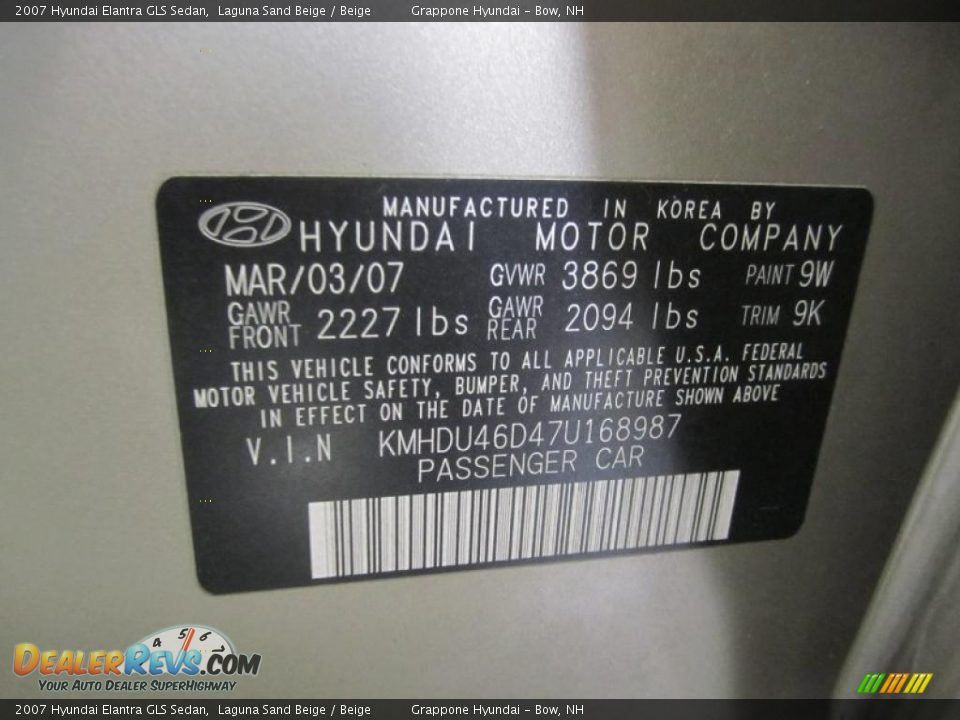 2007 Hyundai Elantra GLS Sedan Laguna Sand Beige / Beige Photo #10