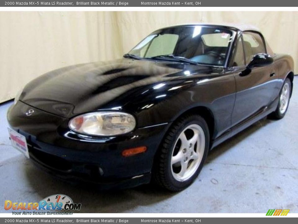 2000 Mazda MX-5 Miata LS Roadster Brilliant Black Metallic / Beige Photo #1