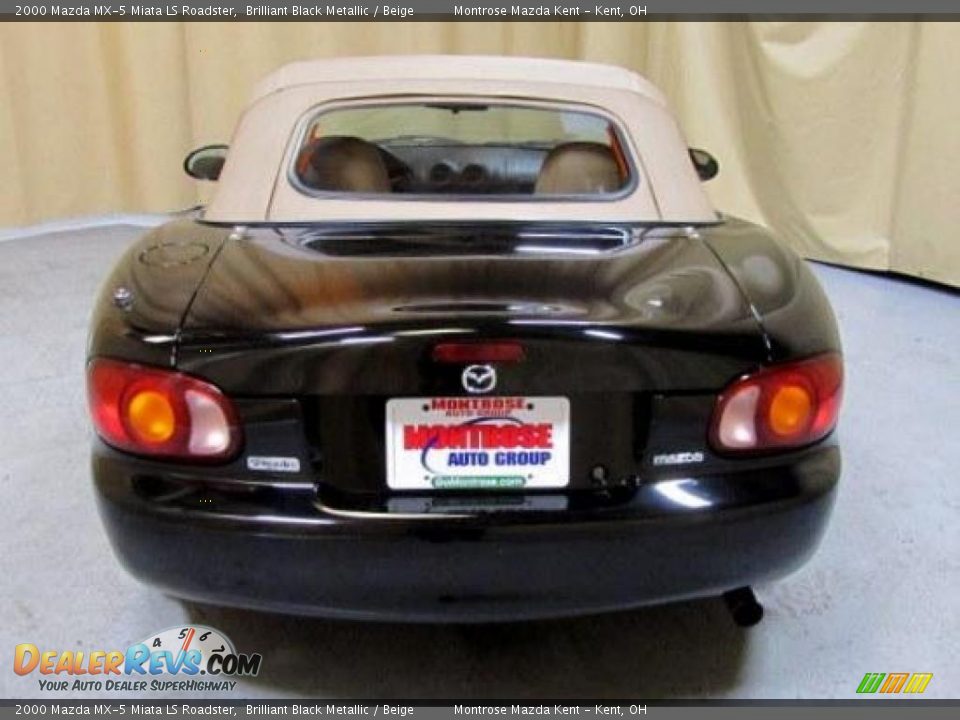 2000 Mazda MX-5 Miata LS Roadster Brilliant Black Metallic / Beige Photo #11