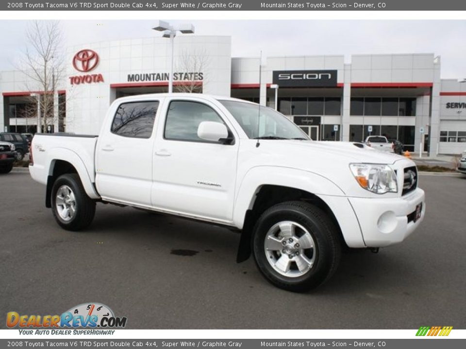 2008 Toyota Tacoma V6 TRD Sport Double Cab 4x4 Super White / Graphite Gray Photo #1