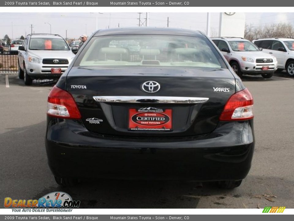 2009 Toyota Yaris Sedan Black Sand Pearl / Bisque Photo #3