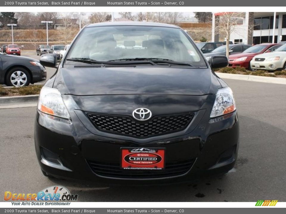 2009 Toyota Yaris Sedan Black Sand Pearl / Bisque Photo #6