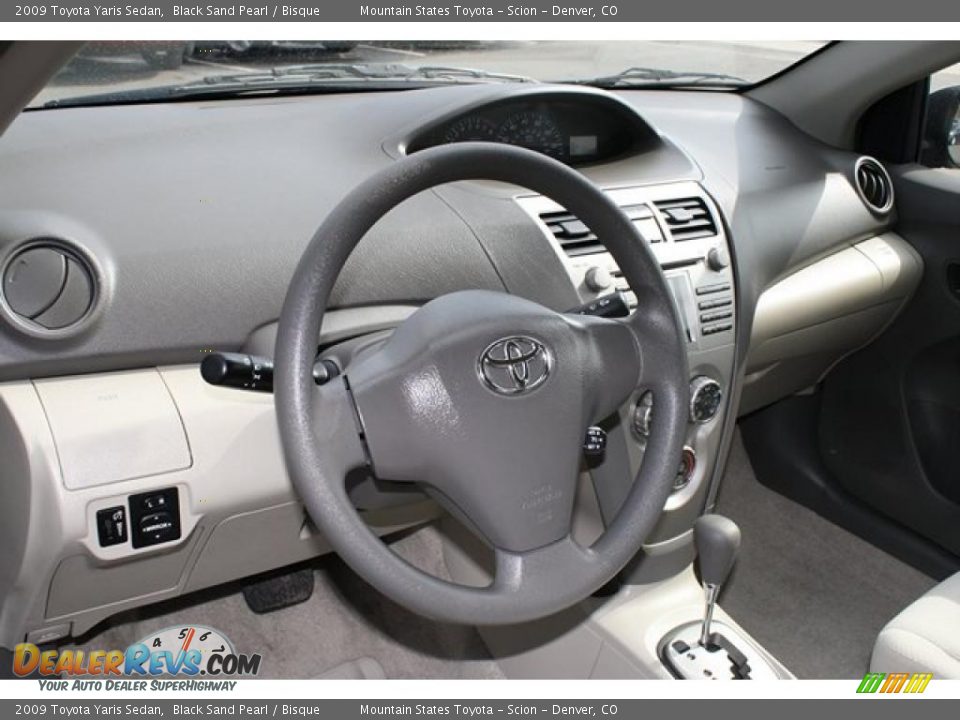 2009 Toyota Yaris Sedan Black Sand Pearl / Bisque Photo #8