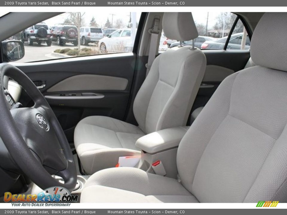2009 Toyota Yaris Sedan Black Sand Pearl / Bisque Photo #9