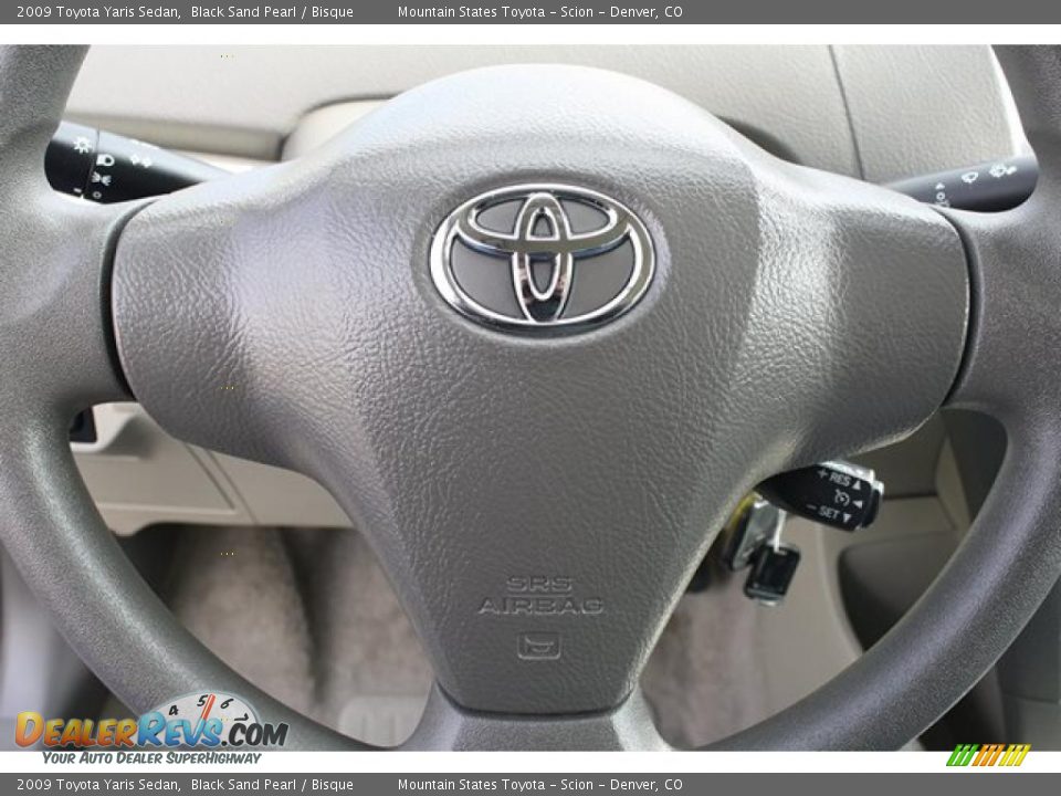 2009 Toyota Yaris Sedan Black Sand Pearl / Bisque Photo #16