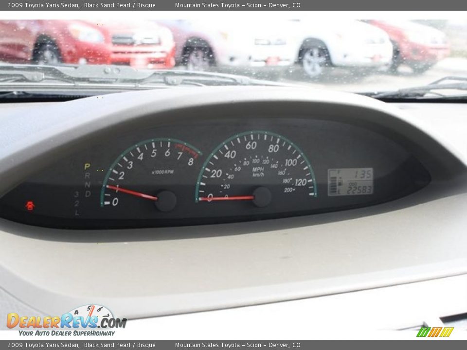 2009 Toyota Yaris Sedan Black Sand Pearl / Bisque Photo #17