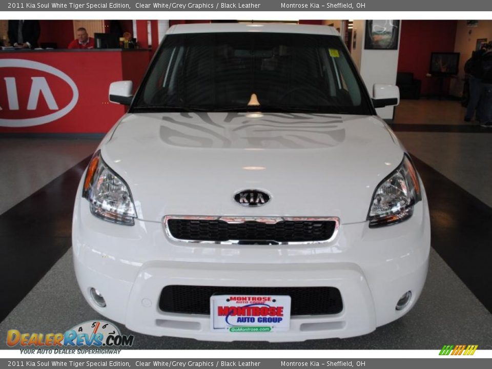 2011 Kia Soul White Tiger Special Edition Clear White/Grey Graphics / Black Leather Photo #9