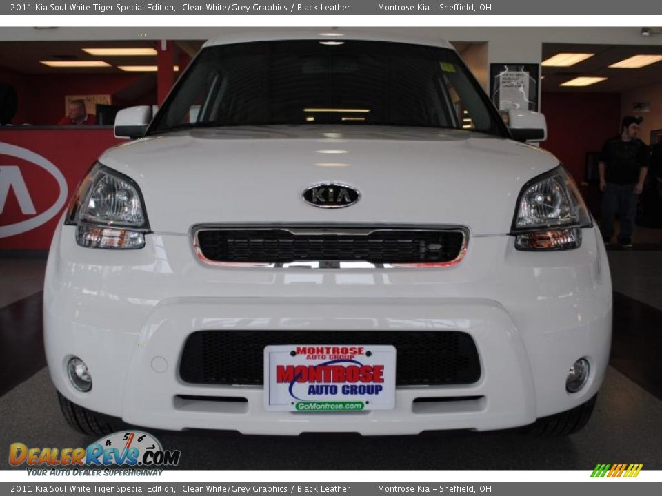 2011 Kia Soul White Tiger Special Edition Clear White/Grey Graphics / Black Leather Photo #10