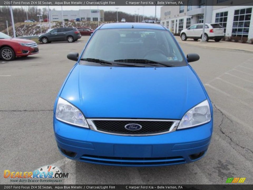 2007 Ford Focus ZX4 SE Sedan Aqua Blue Metallic / Charcoal/Light Flint Photo #4