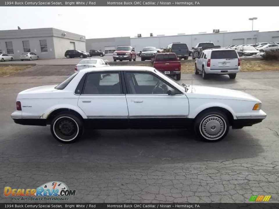 1994 Buick Century Special Sedan Bright White / Red Photo #4