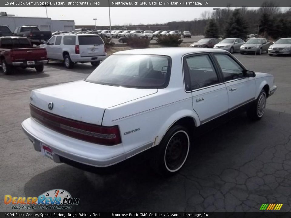 1994 Buick Century Special Sedan Bright White / Red Photo #5