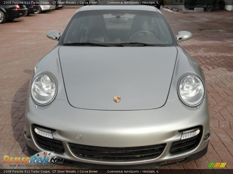 2008 Porsche 911 Turbo Coupe GT Silver Metallic / Cocoa Brown Photo #4