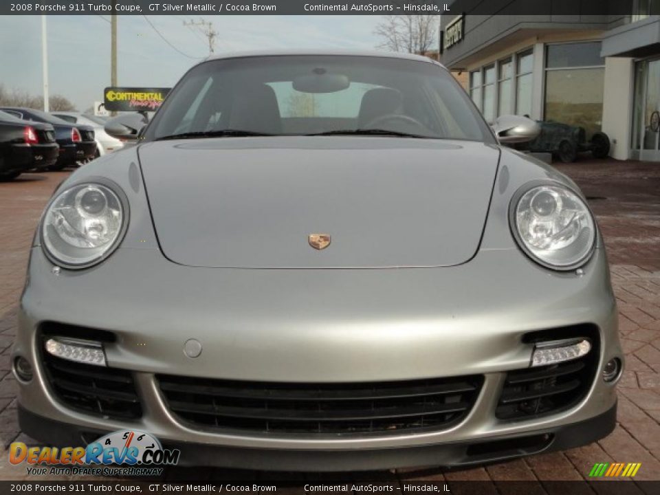 2008 Porsche 911 Turbo Coupe GT Silver Metallic / Cocoa Brown Photo #5