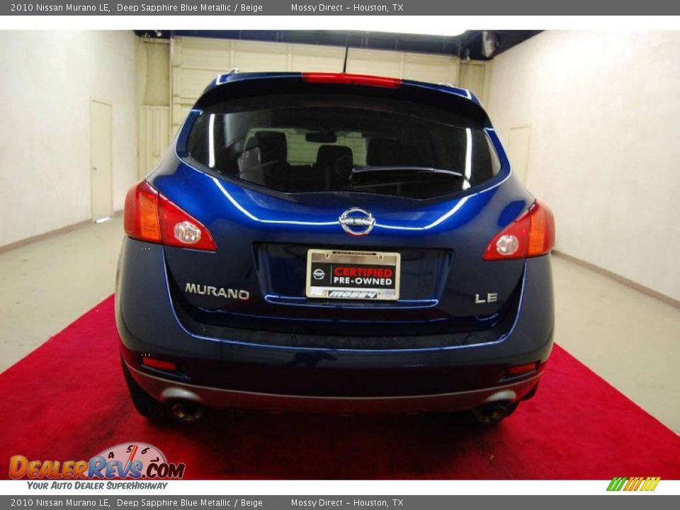 2010 Nissan Murano LE Deep Sapphire Blue Metallic / Beige Photo #5