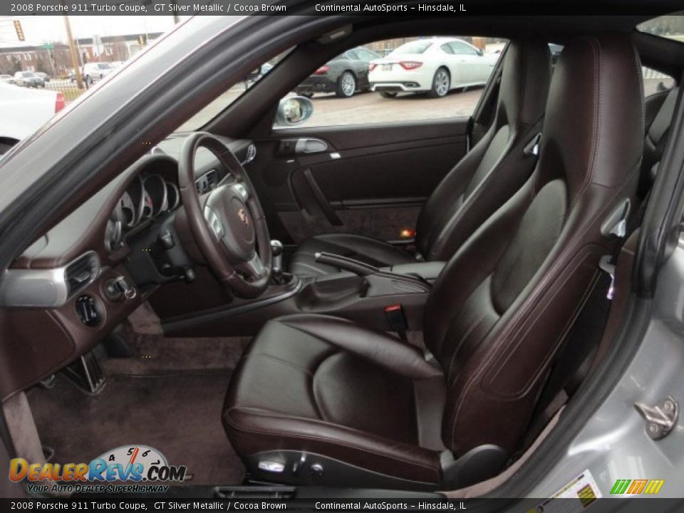 Cocoa Brown Interior - 2008 Porsche 911 Turbo Coupe Photo #16