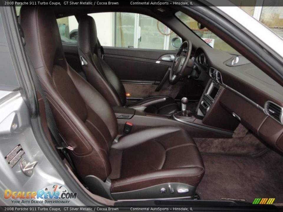 Cocoa Brown Interior - 2008 Porsche 911 Turbo Coupe Photo #31