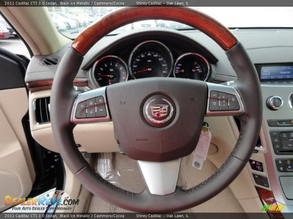 2011 Cadillac CTS 3.0 Sedan Black Ice Metallic / Cashmere/Cocoa Photo #16