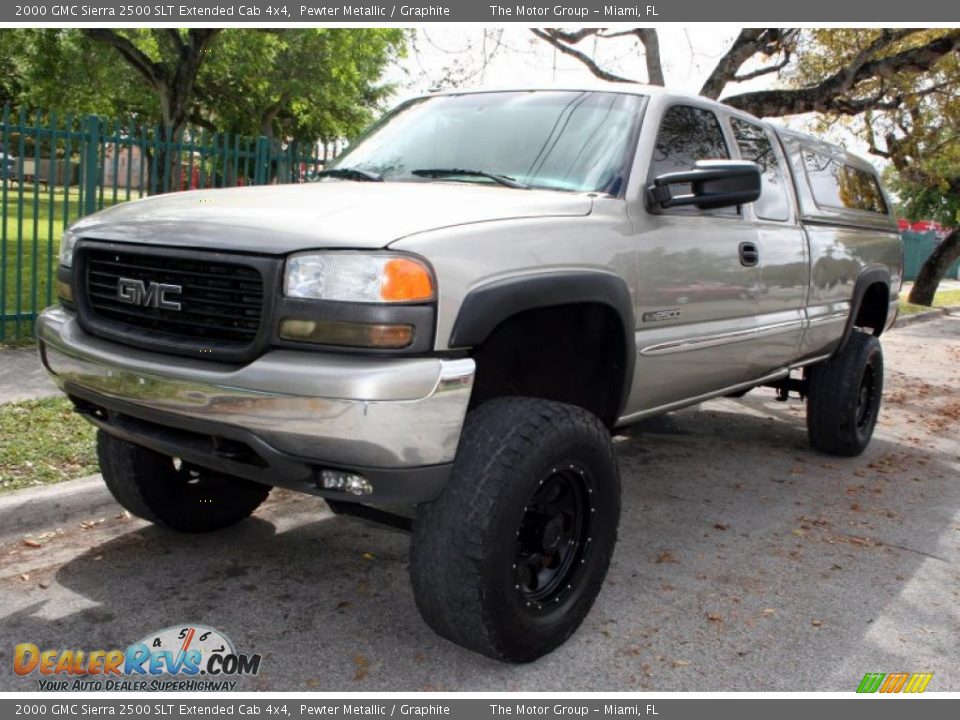 2000 GMC Sierra 2500 SLT Extended Cab 4x4 Pewter Metallic / Graphite Photo #1