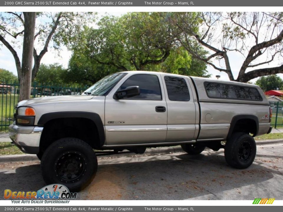 2000 GMC Sierra 2500 SLT Extended Cab 4x4 Pewter Metallic / Graphite Photo #2