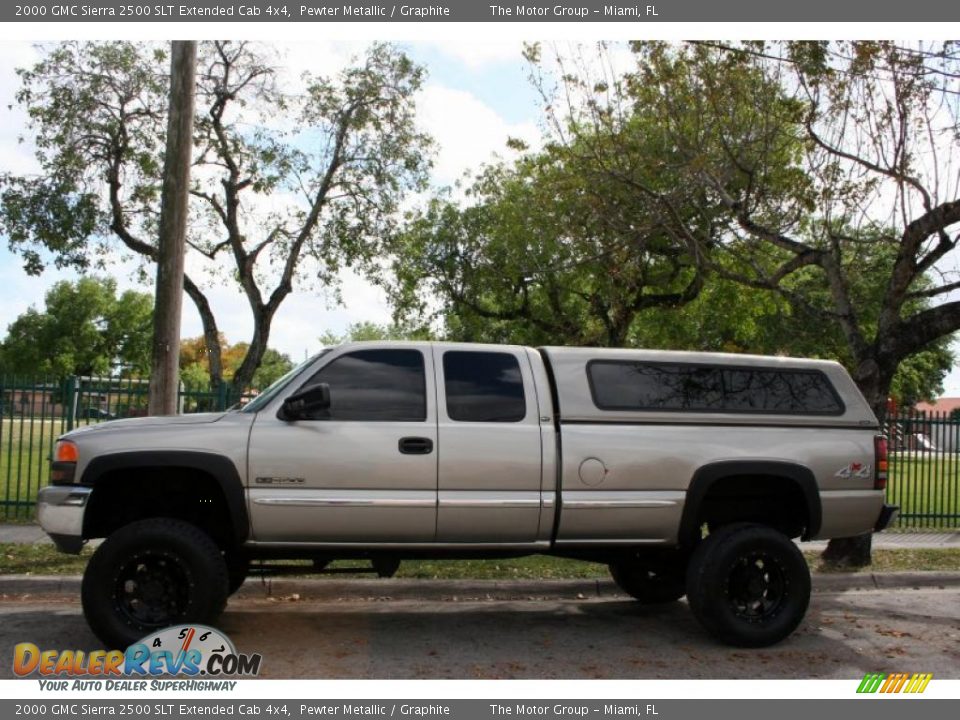 2000 GMC Sierra 2500 SLT Extended Cab 4x4 Pewter Metallic / Graphite Photo #3