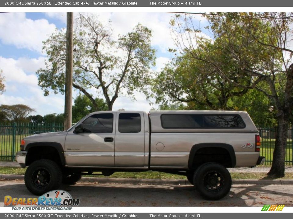 2000 GMC Sierra 2500 SLT Extended Cab 4x4 Pewter Metallic / Graphite Photo #4