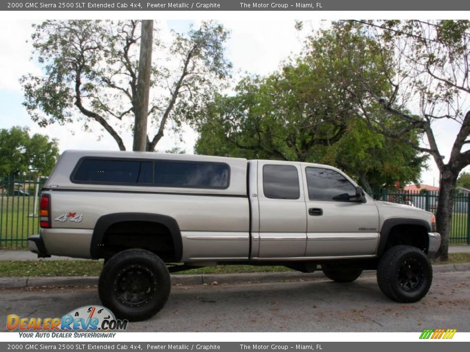 2000 GMC Sierra 2500 SLT Extended Cab 4x4 Pewter Metallic / Graphite Photo #13