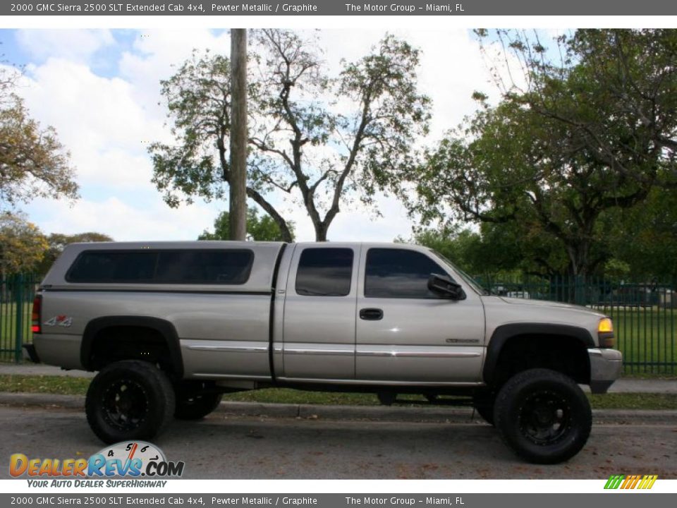 2000 GMC Sierra 2500 SLT Extended Cab 4x4 Pewter Metallic / Graphite Photo #15