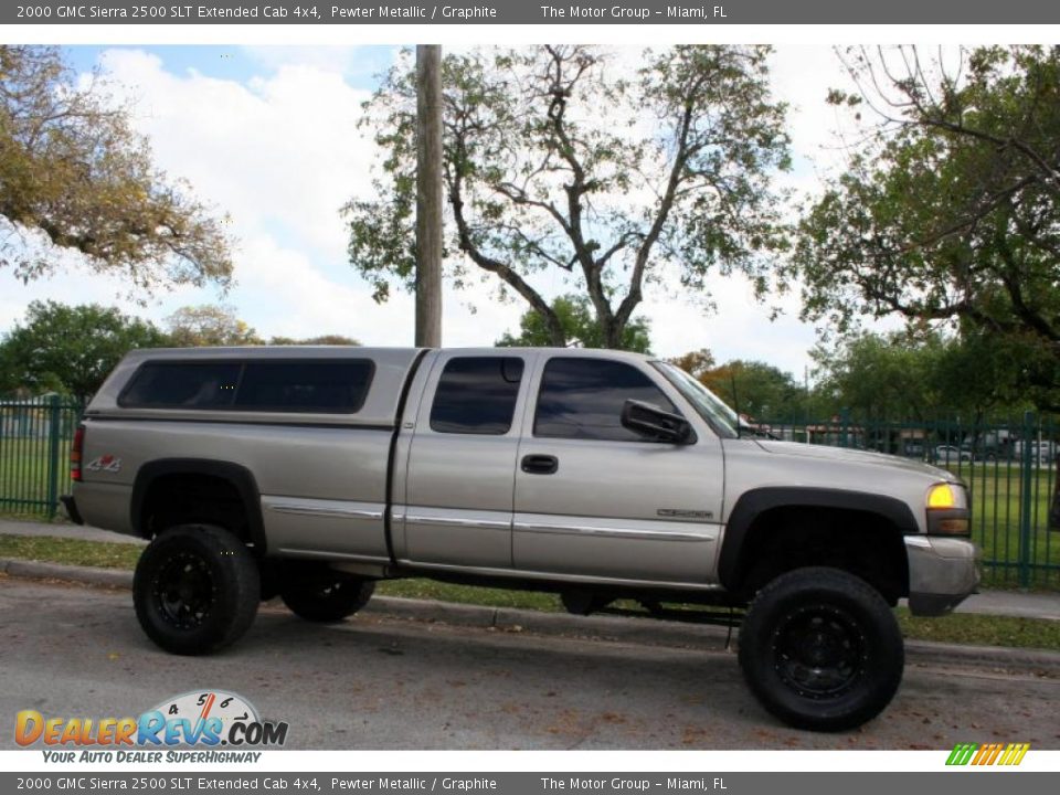 2000 GMC Sierra 2500 SLT Extended Cab 4x4 Pewter Metallic / Graphite Photo #16