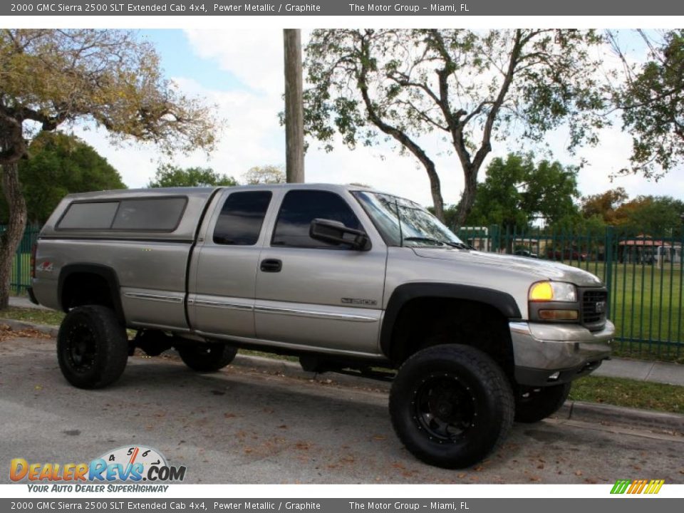 2000 GMC Sierra 2500 SLT Extended Cab 4x4 Pewter Metallic / Graphite Photo #17