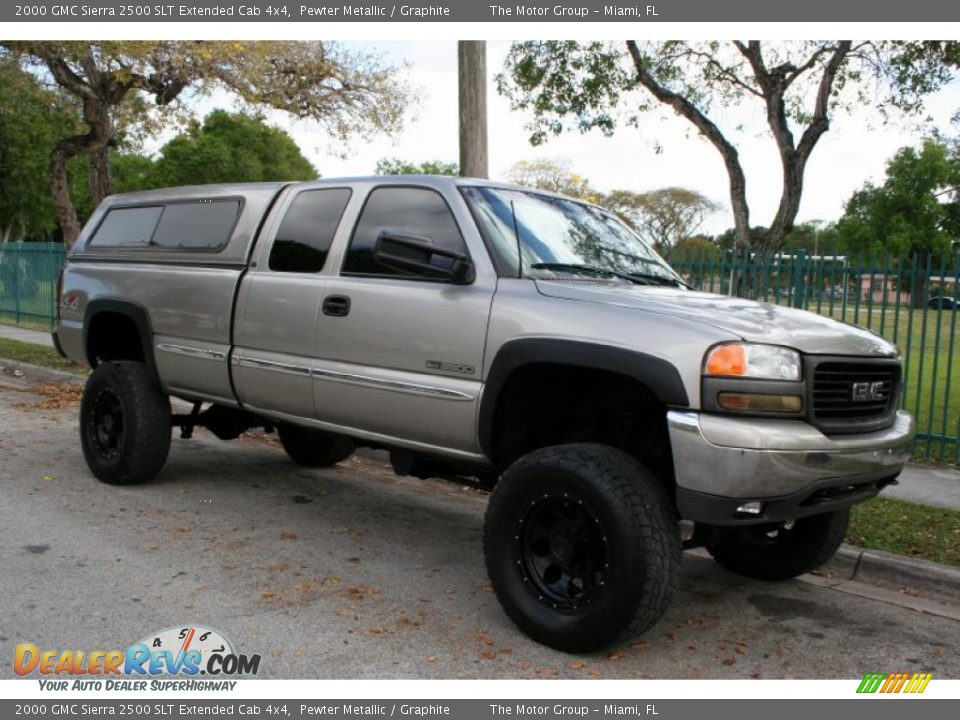 2000 GMC Sierra 2500 SLT Extended Cab 4x4 Pewter Metallic / Graphite Photo #18