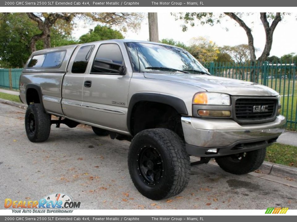 2000 GMC Sierra 2500 SLT Extended Cab 4x4 Pewter Metallic / Graphite Photo #19