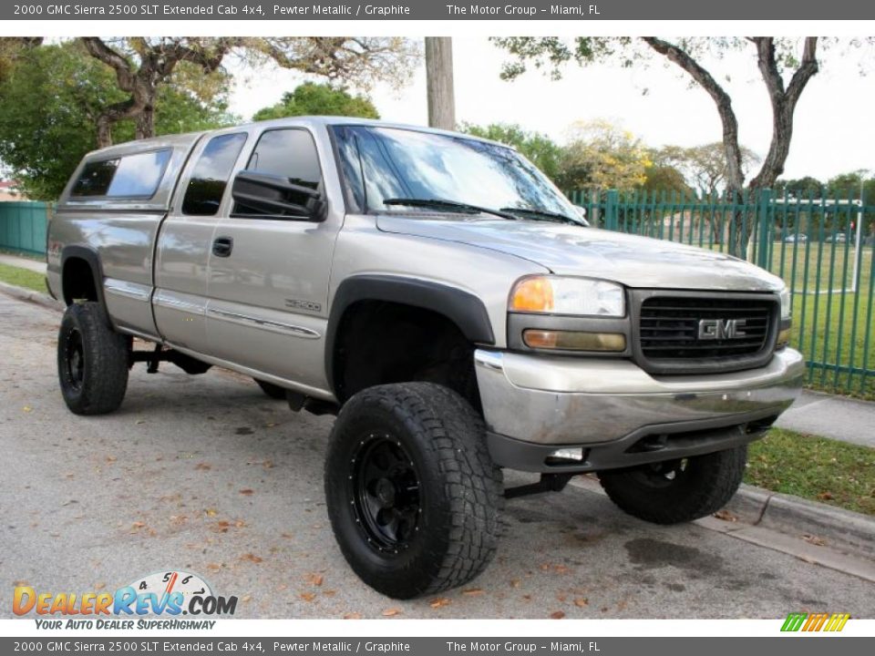 2000 GMC Sierra 2500 SLT Extended Cab 4x4 Pewter Metallic / Graphite Photo #20