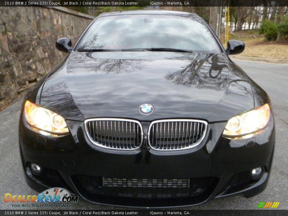 2010 BMW 3 Series 335i Coupe Jet Black / Coral Red/Black Dakota Leather Photo #2