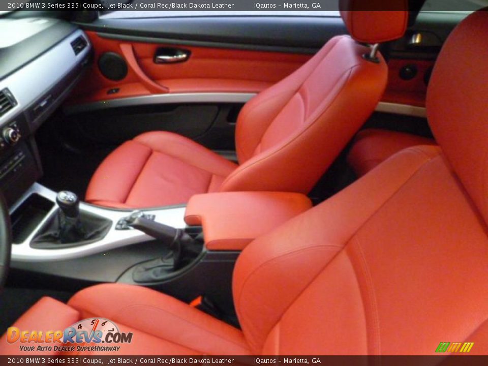 Coral Red/Black Dakota Leather Interior - 2010 BMW 3 Series 335i Coupe Photo #20