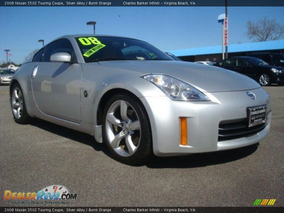 2008 Nissan 350Z Touring Coupe Silver Alloy / Burnt Orange Photo #1