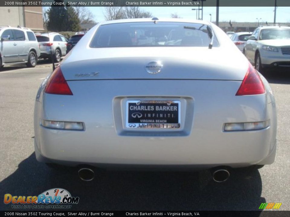 2008 Nissan 350Z Touring Coupe Silver Alloy / Burnt Orange Photo #4