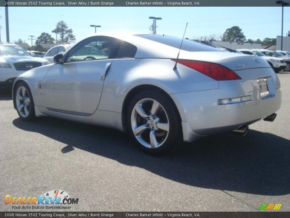 2008 Nissan 350Z Touring Coupe Silver Alloy / Burnt Orange Photo #5