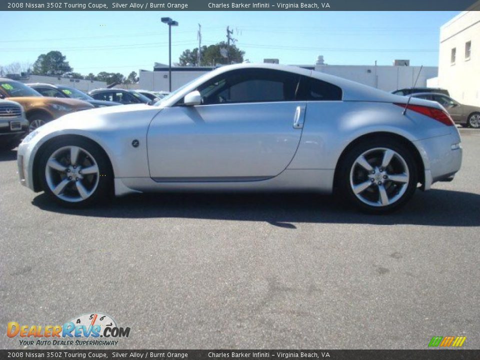 2008 Nissan 350Z Touring Coupe Silver Alloy / Burnt Orange Photo #6