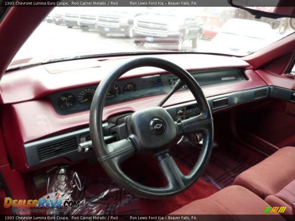 Red Interior - 1993 Chevrolet Lumina Euro Coupe Photo #13