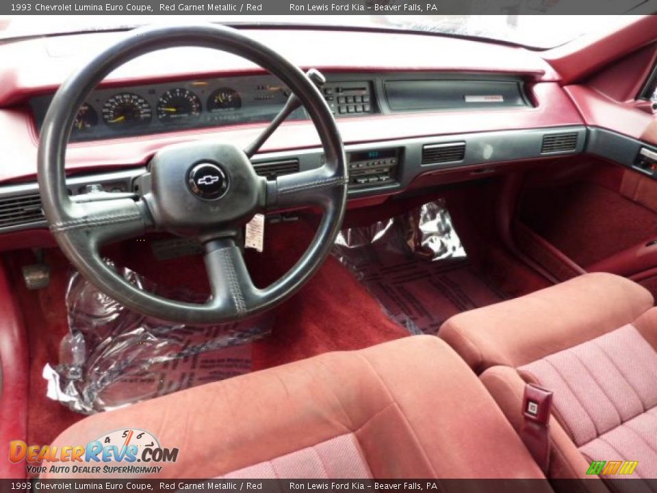 Red Interior - 1993 Chevrolet Lumina Euro Coupe Photo #16