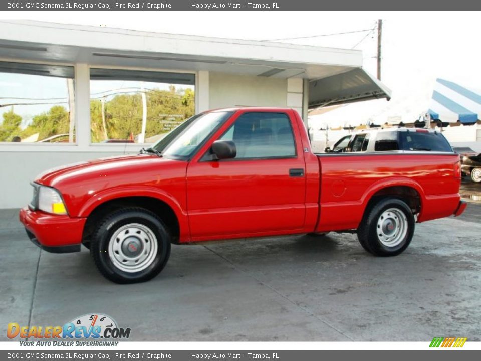 2001 GMC Sonoma SL Regular Cab Fire Red / Graphite Photo #3