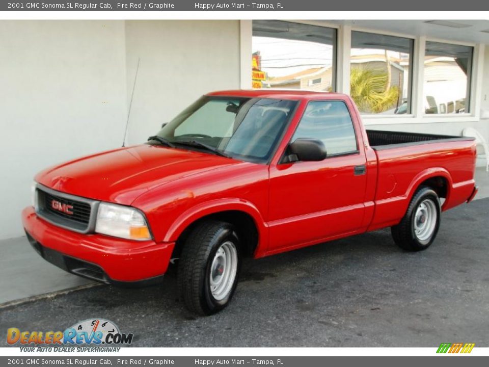 2001 GMC Sonoma SL Regular Cab Fire Red / Graphite Photo #4