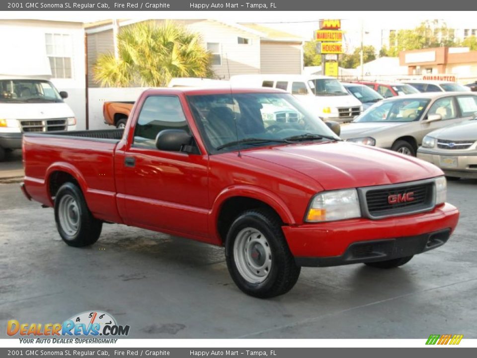 2001 GMC Sonoma SL Regular Cab Fire Red / Graphite Photo #6