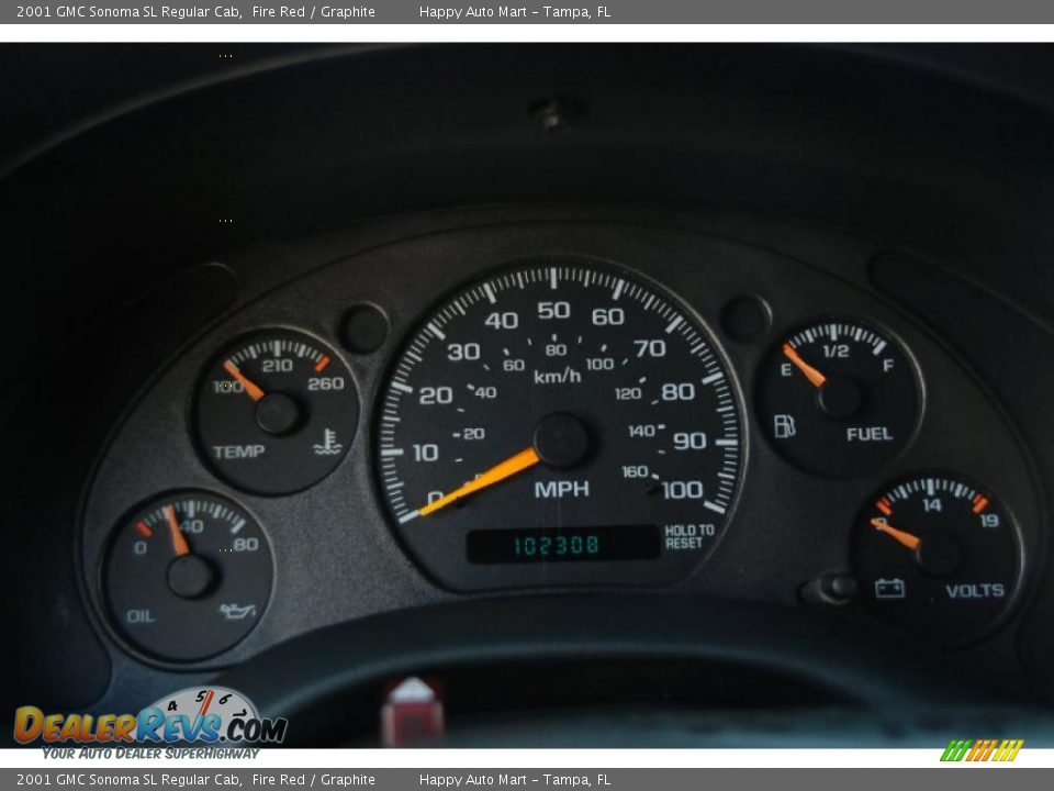 2001 GMC Sonoma SL Regular Cab Gauges Photo #13