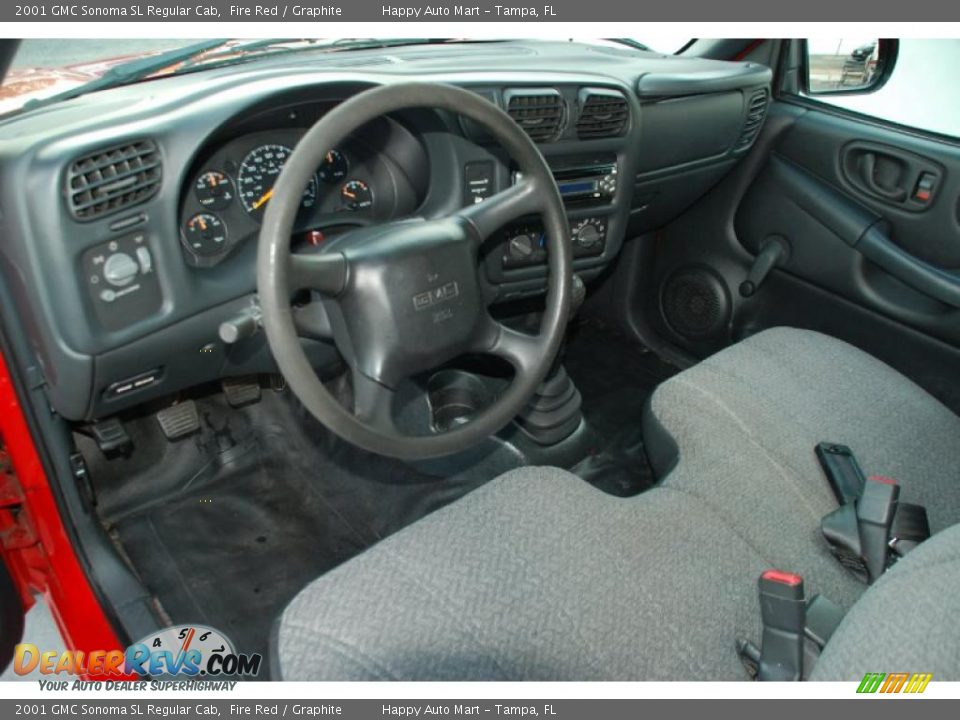 Graphite Interior - 2001 GMC Sonoma SL Regular Cab Photo #14