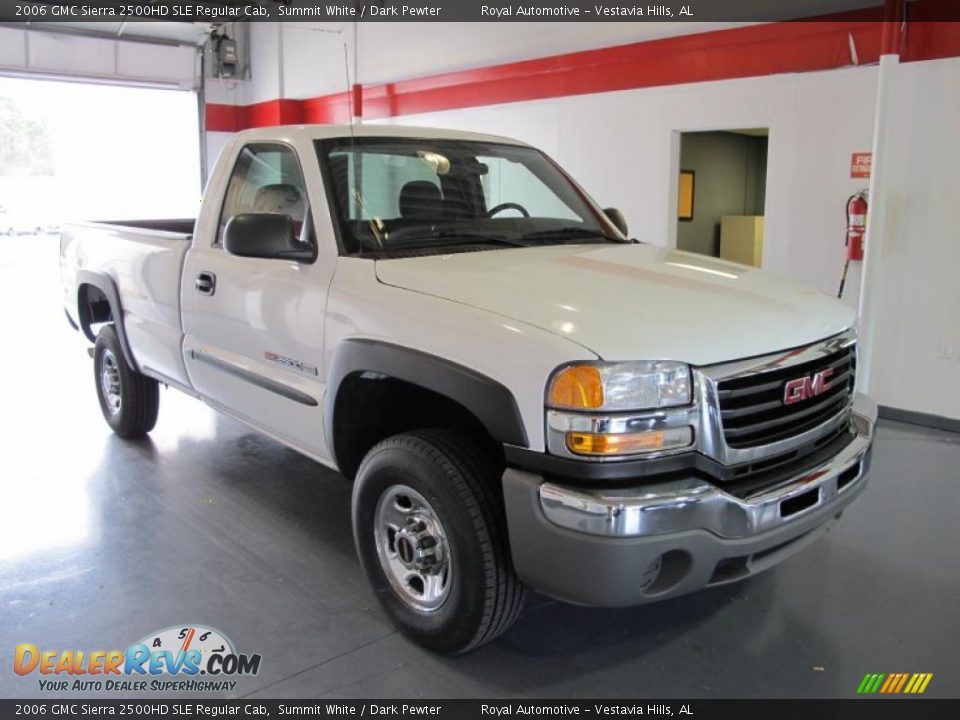 2006 GMC Sierra 2500HD SLE Regular Cab Summit White / Dark Pewter Photo #5