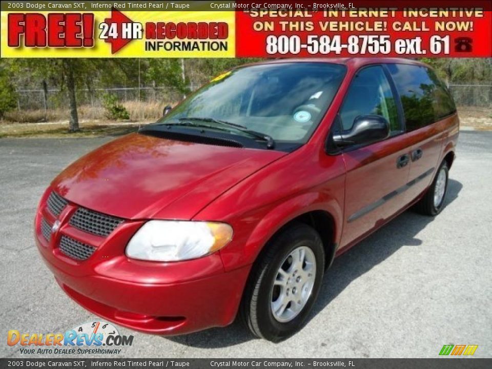 2003 Dodge Caravan SXT Inferno Red Tinted Pearl / Taupe Photo #1