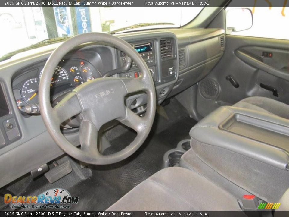 Dark Pewter Interior - 2006 GMC Sierra 2500HD SLE Regular Cab Photo #10