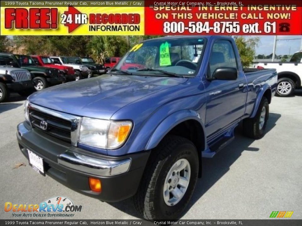 1999 Toyota Tacoma Prerunner Regular Cab Horizon Blue Metallic / Gray Photo #1